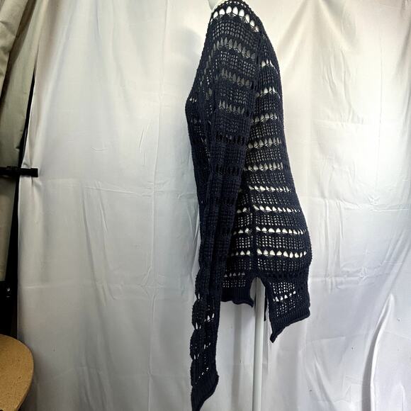 Aeropostale Size Large open weave sweater top pull over long sleeve Blue navy - Picture 4 of 9